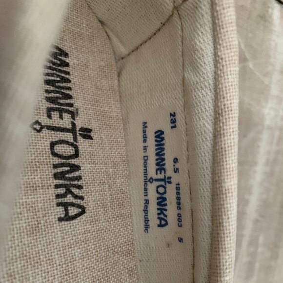 Minnetonka Canvas Loafer in Shades of Tan - Picture 6 of 7